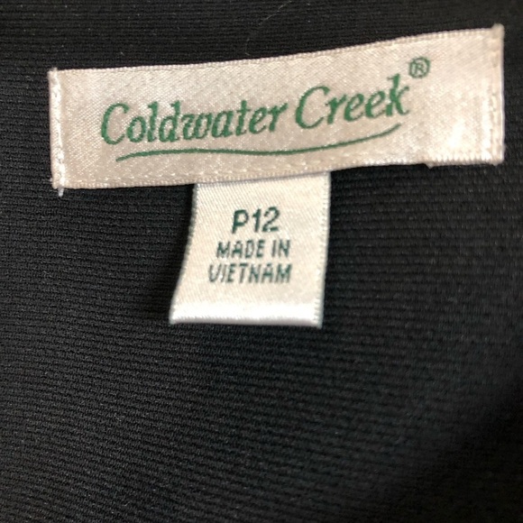 Coldwater Creek P12 Black Midi Dress Minimalist Classic Chic Modern Timeless - Picture 10 of 13